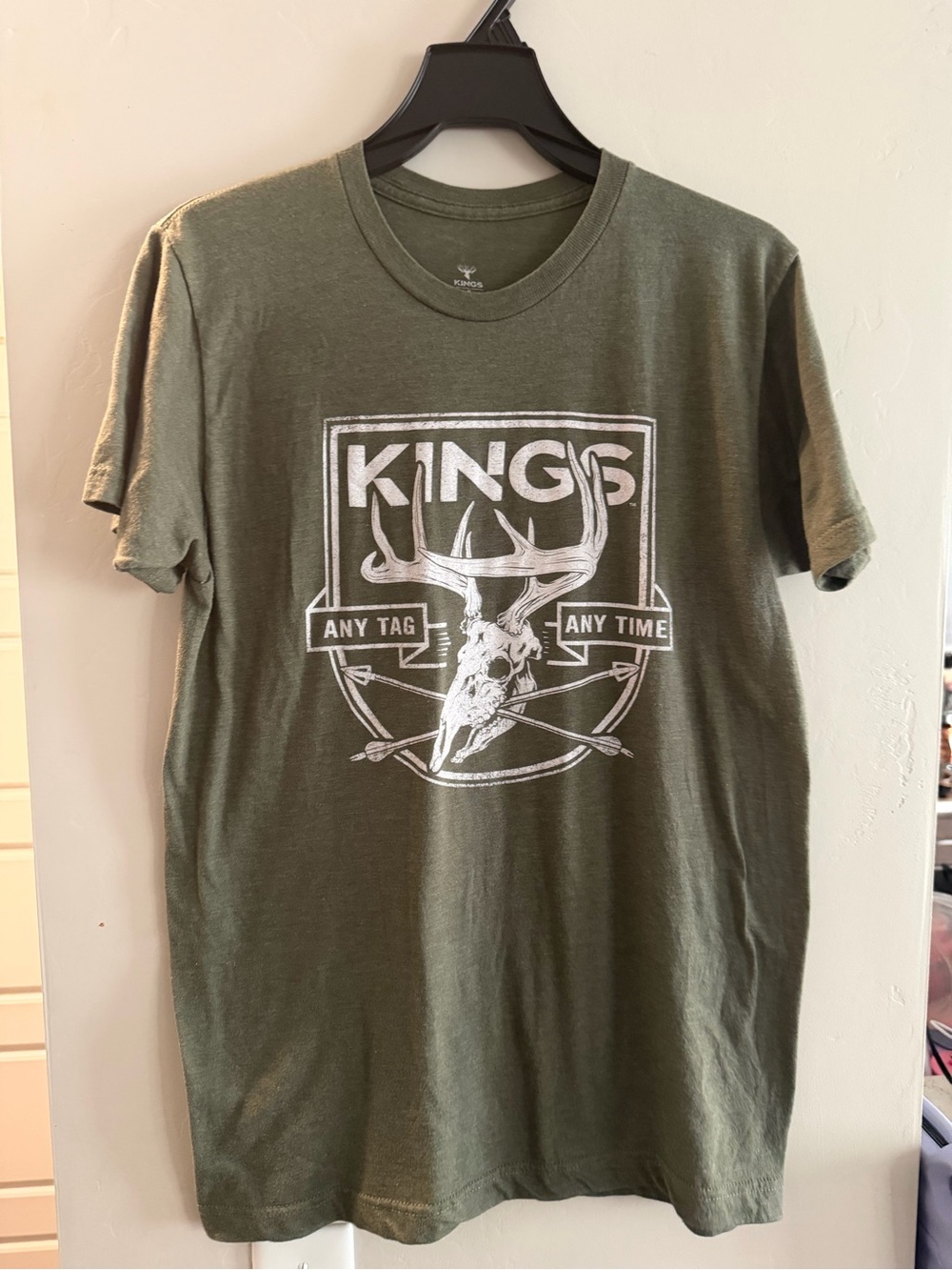 Olive Green Short-Sleeve Graphic Tee for Men